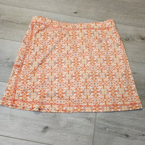 Womens PGA Golf Orange Print Sz Small Athletic Skort - Picture 4 of 6